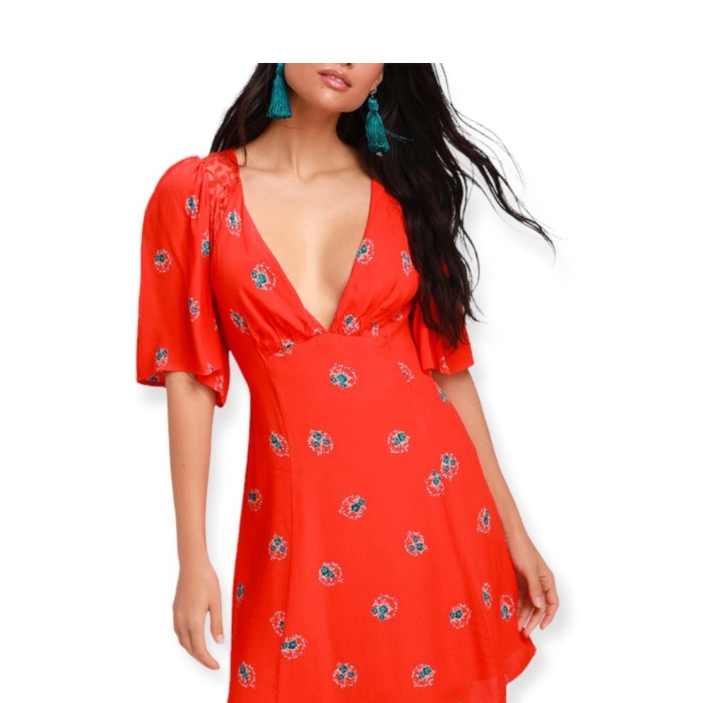 Free People Mockingbird Floral Print Backless Dress size 2